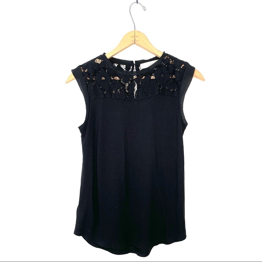 Loft | Black Lace Sleeveless Top